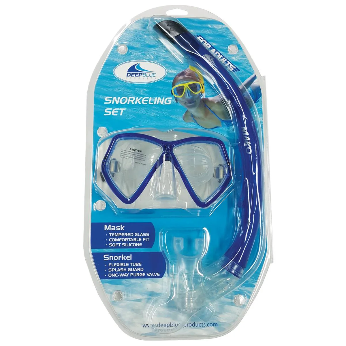Deep Blue MAKO Mask & Snorkel set in Clamshell - DBMakoB