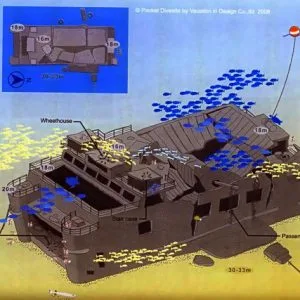 Scuba diving map King cruiser wreck 3 dive trip